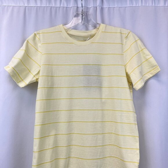 Everlane Women’s Short Sleeve Crew Neck Tee Yellow Striped Size Small New - Picture 2 of 9